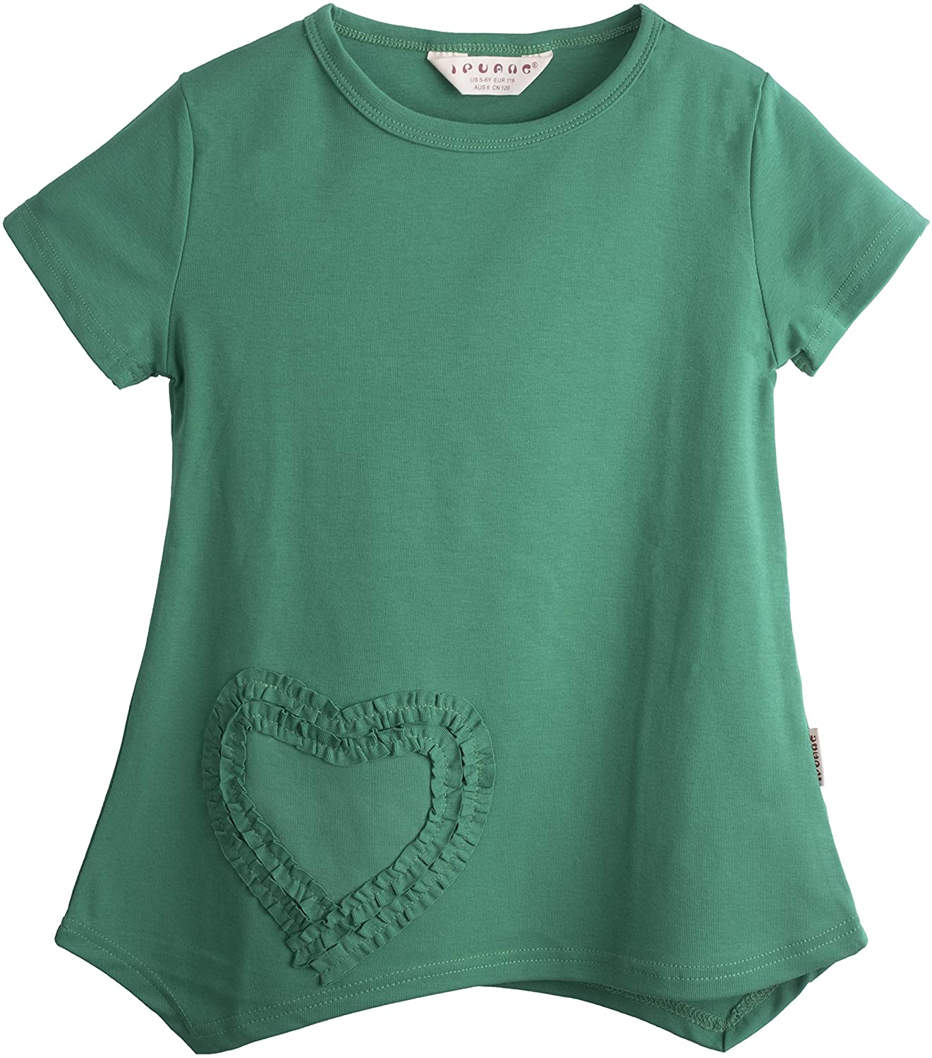 Ipuang Girls Heart-shaped Short Sleeve T-Shirt 