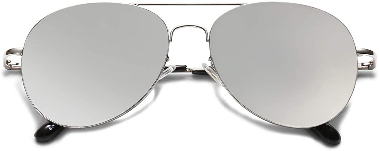 thumbnail 8 - SOJOS Classic Aviator Mirrored Flat Lens Sunglasses Metal Frame with Spring Hing