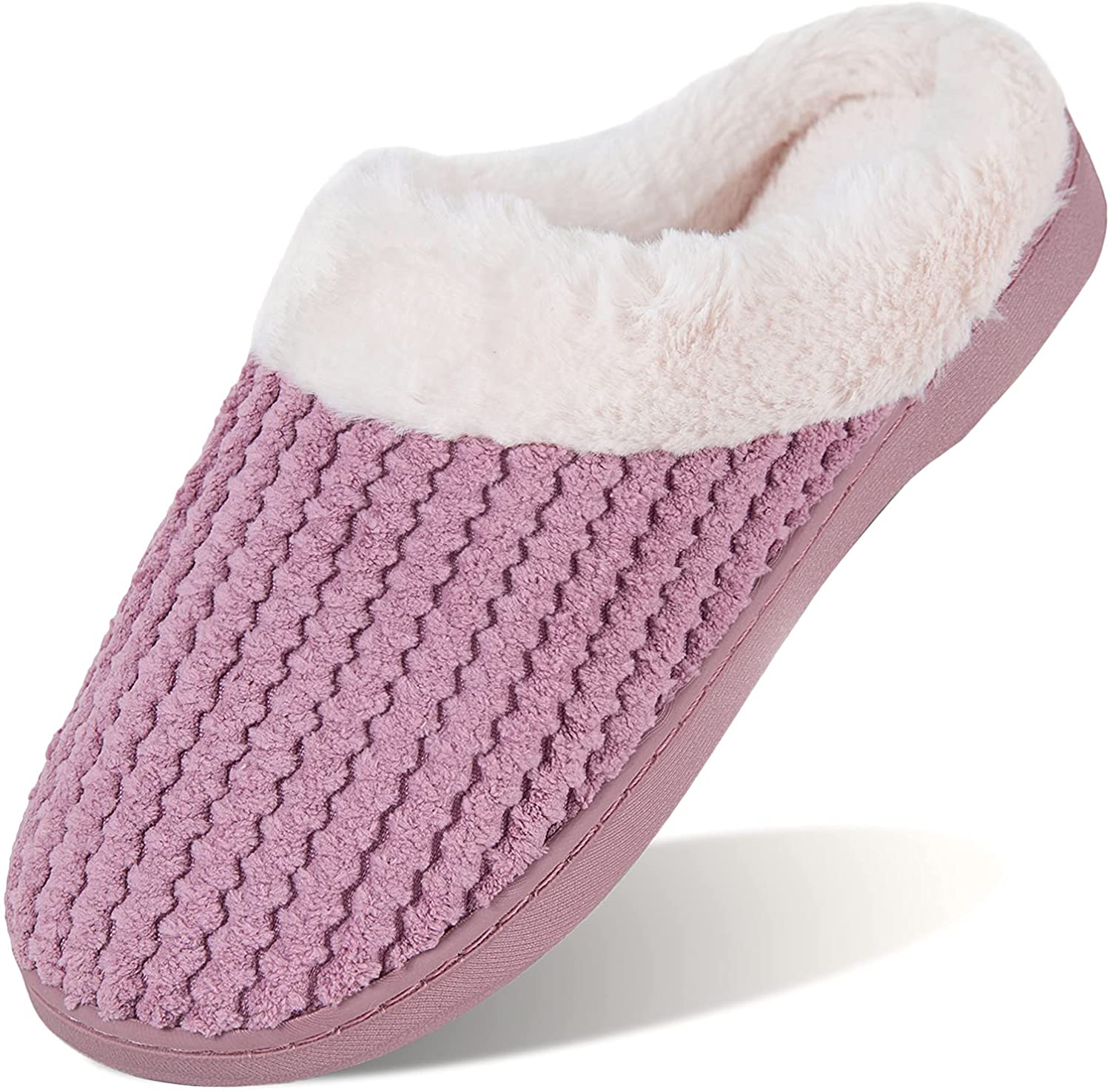 Women&#039;s Memory Foam Slippers Comfort Wool-Like Plush Fleece Lined House  Shoes fo | eBay