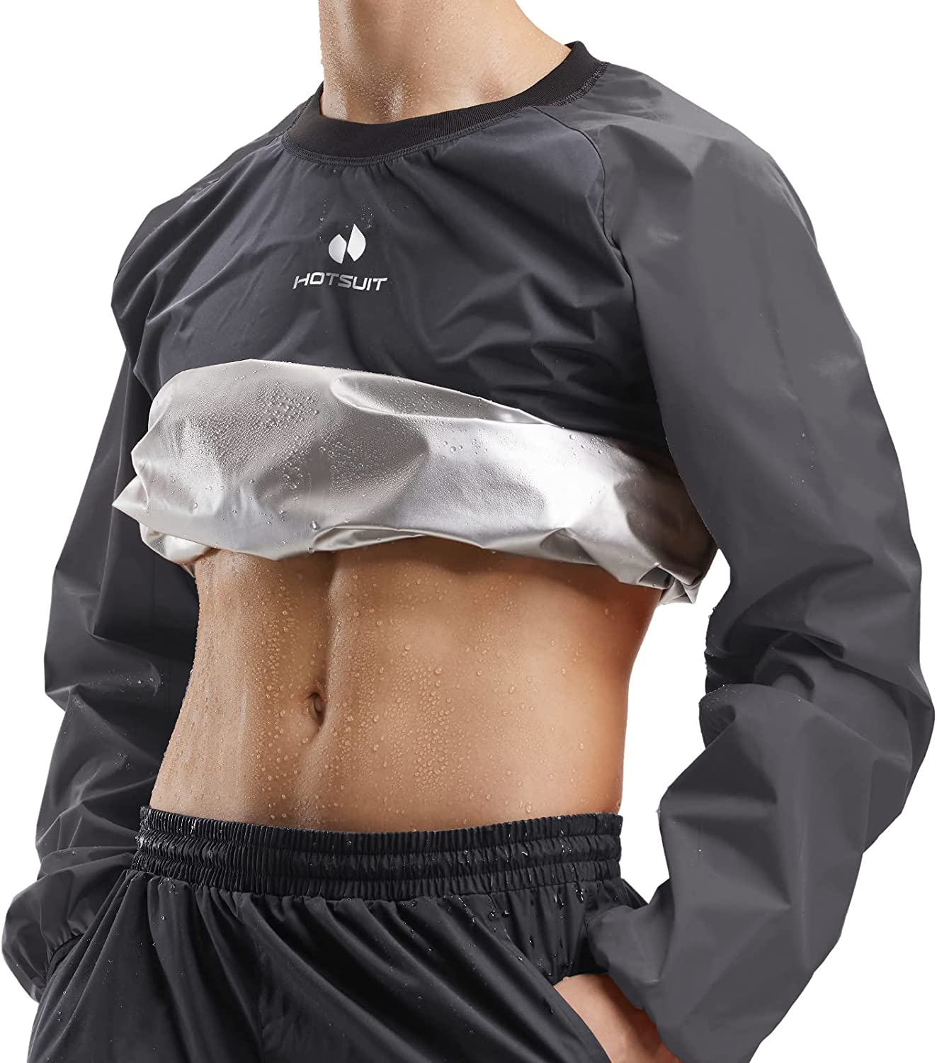 HOTSUIT Sauna Suit Men Anti Rip Boxing Sweat Suits Exercise Workout Jacket  Black Jacket & Pants 3X-Large