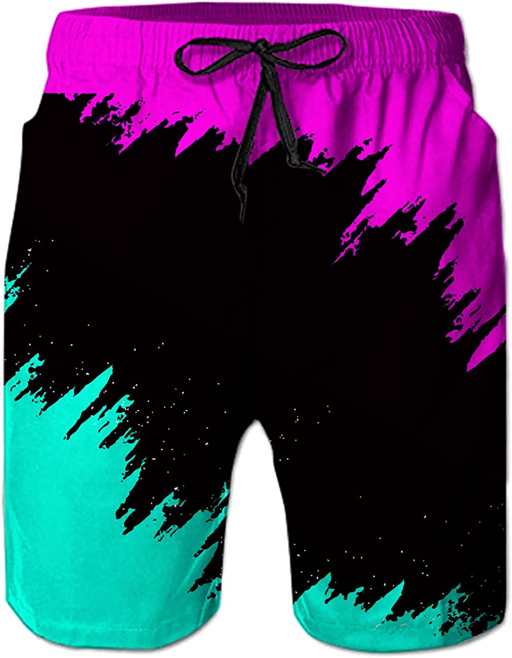 Buy Belovecol Bathing Suits for Men 3D Print Colorful Smoke Beach