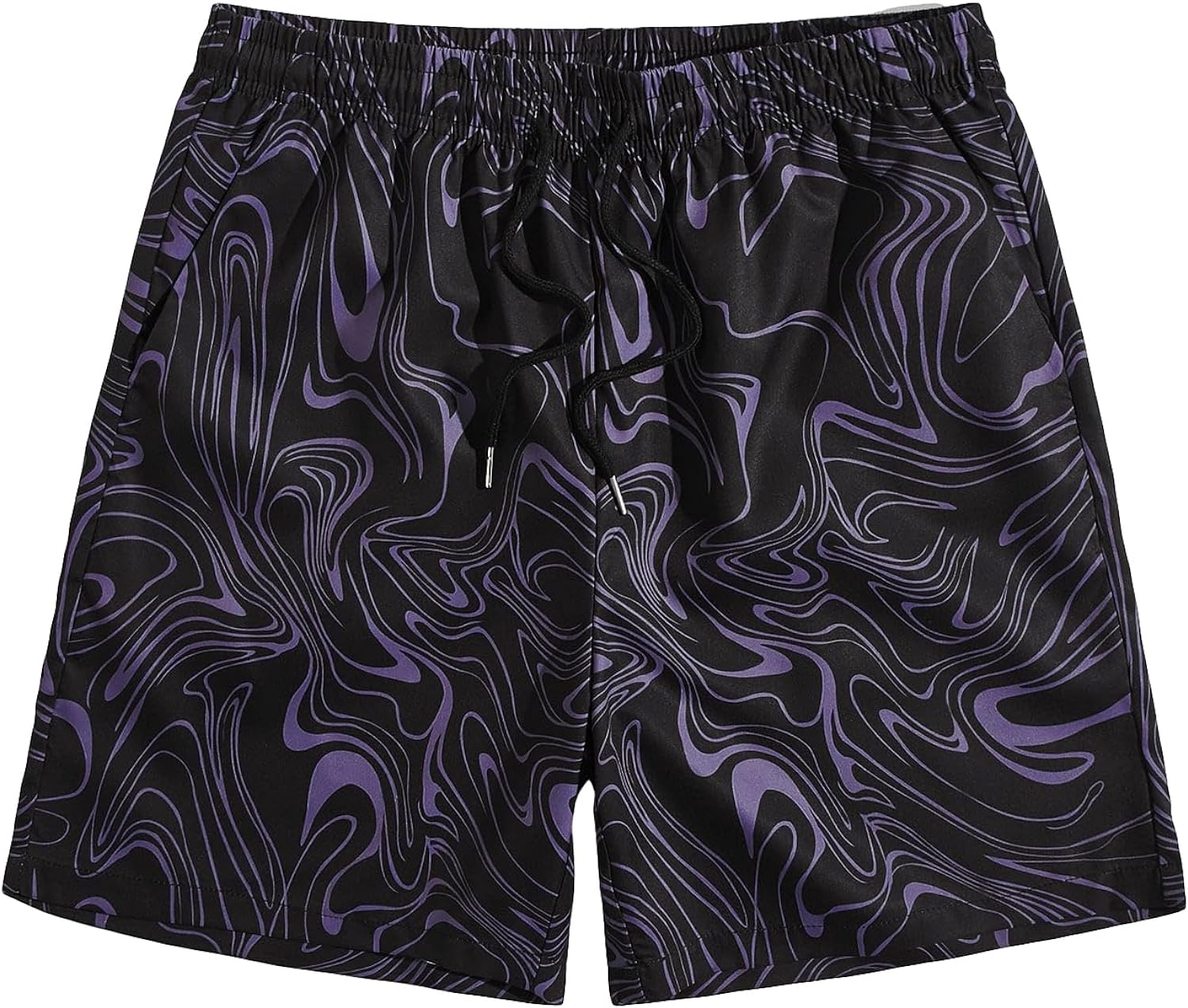 WDIRARA Men's Lightning Graphic Print Drawstring Casual Summer Beach Shorts  Black Chicago Print XS at  Men's Clothing store