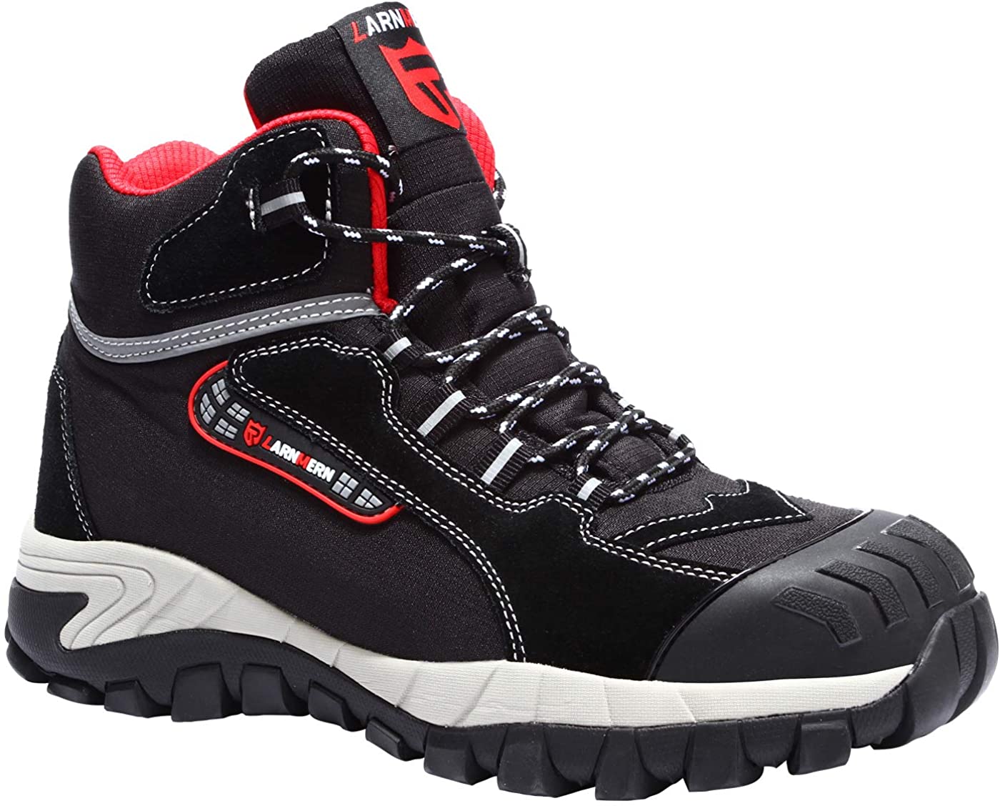 LARNMERN Steel Toe Boots,Mens Work Safety Outdoor Protection Footwear Industrial and Construction Boots 