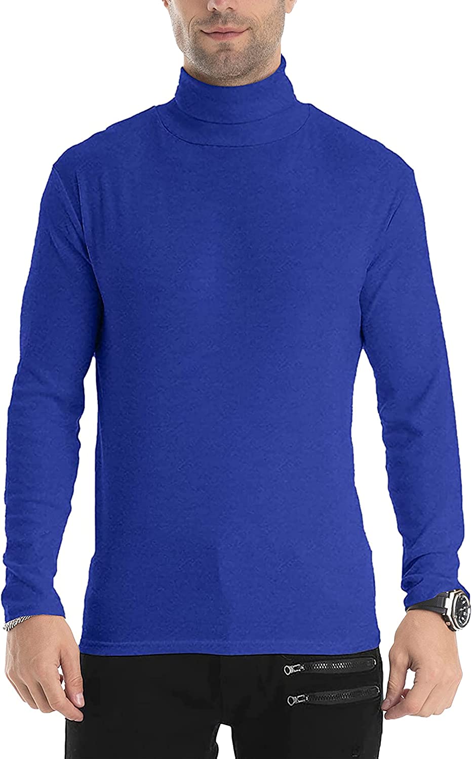 LE VONFORT Men Long Sleeve Turtlenecks Sweater Slim Fit