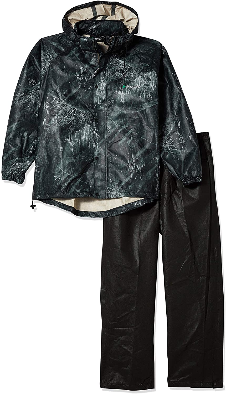 Frogg Toggs Men's Classic All-Sport Rain Suit, Realtree Fishing Black