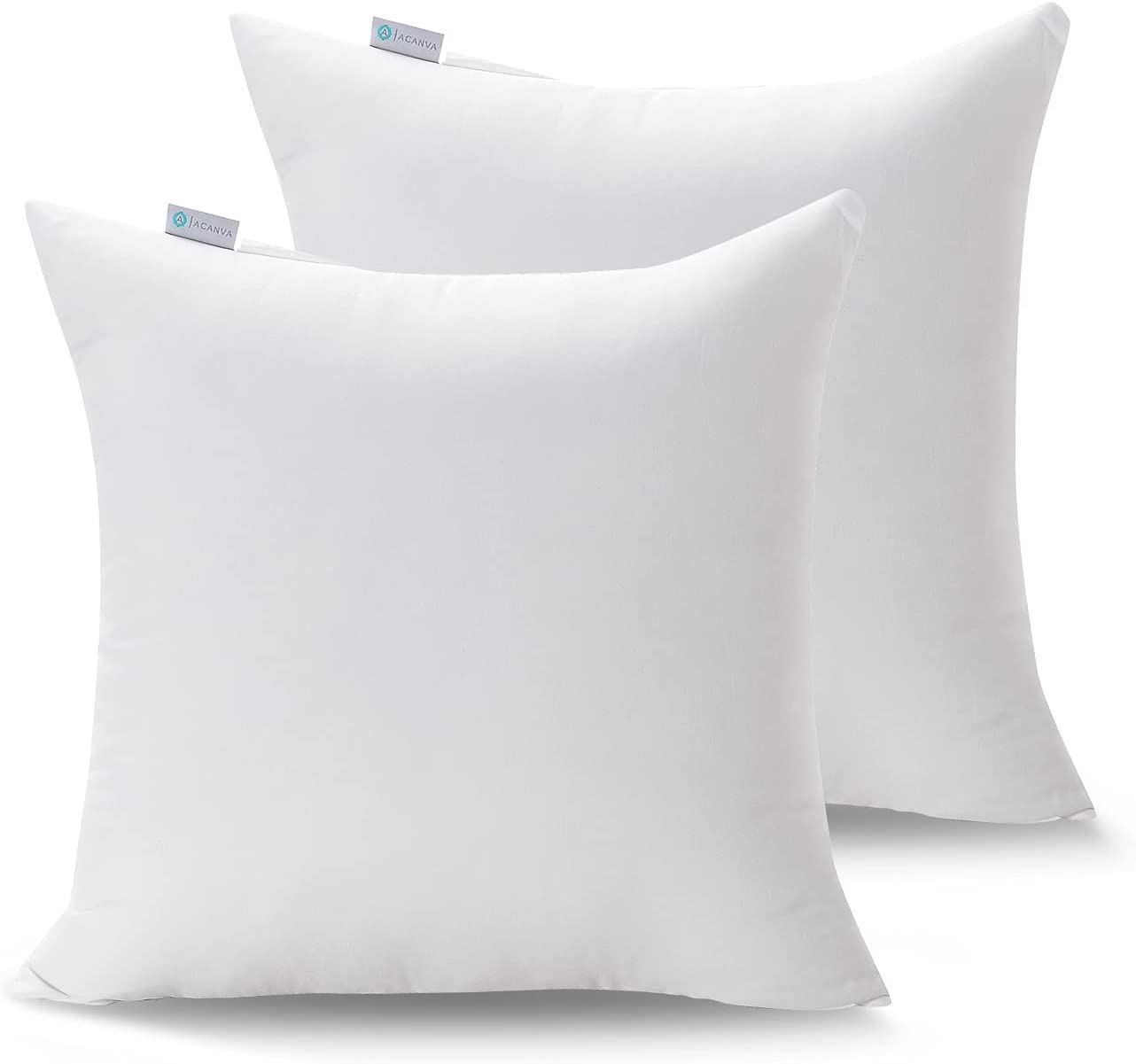 Set of 2 - Pillow Insert 18x18 Decorative Throw Pillow Inserts - Euro Sham  Stuffer for Sofa Bed Couch Square White Form 2 Pack - Hypoallergenic