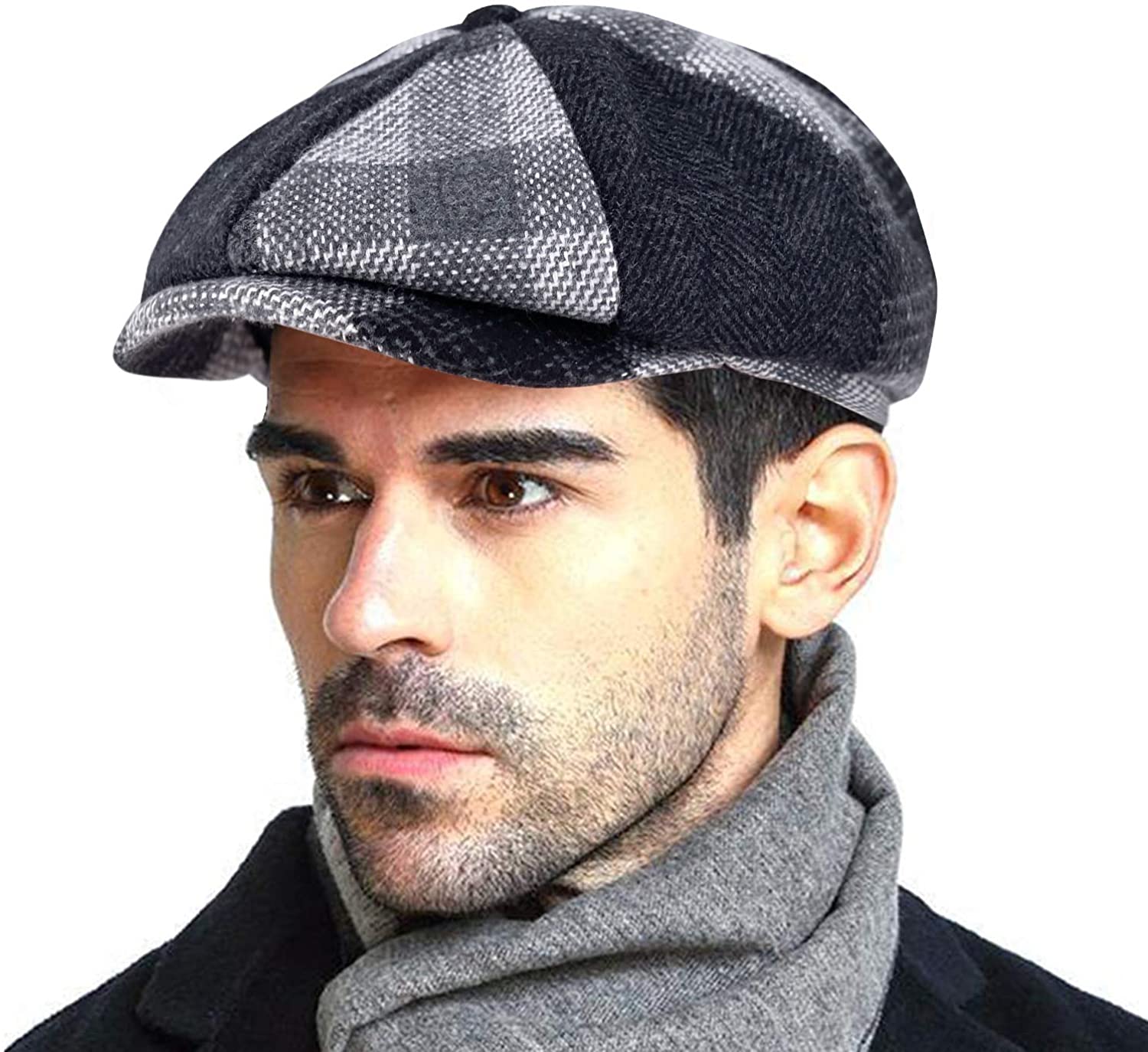 0円 うのにもお得な 4 Pieces Newsboy Hats for Men Cabbie Cap Flat CapIvy Gatsby Hunting Hat Novel Style Classic