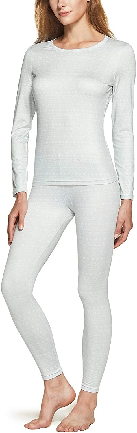 TSLA Women's Thermal Underwear Set Winter Warm Base Layer Top & Bottom Soft Fleece Lined Long Johns 