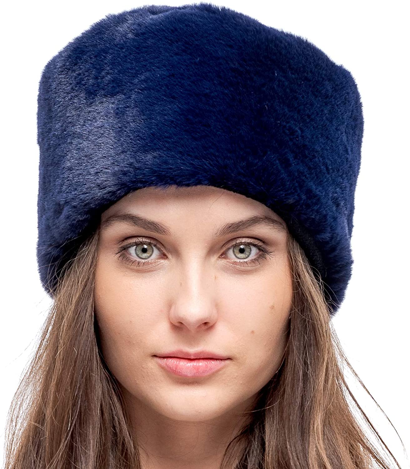 Women Fall Winter Warm Hats Handmade Faux Fur Caps Girls Headgear Hood US Stock 