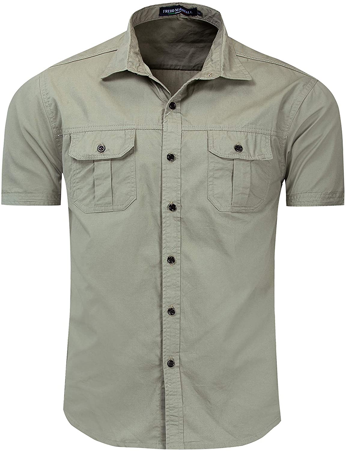FREDD MARSHALL Men's Short Sleeve Regular-Fit Work Shirt