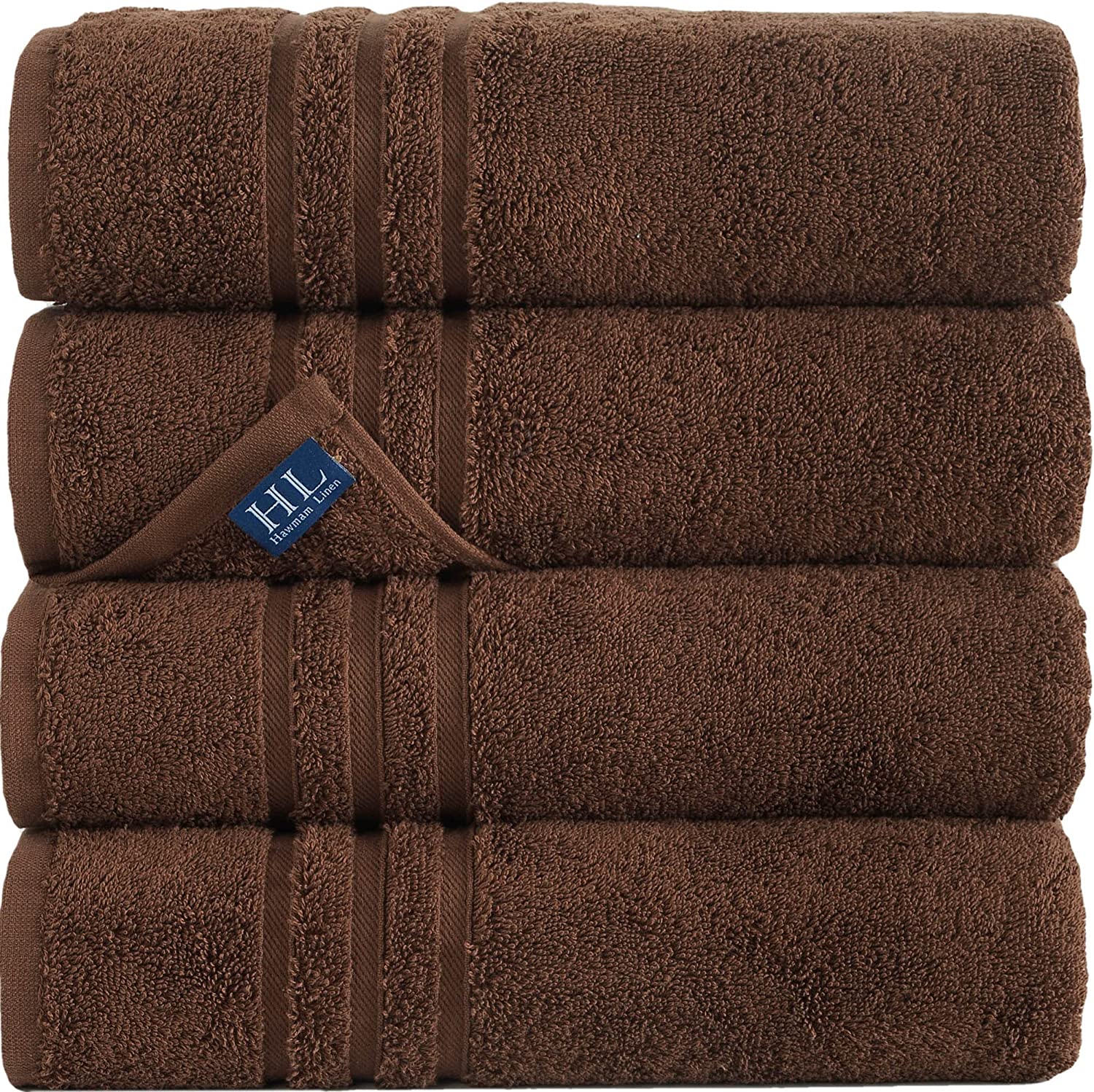 Hawmam Linen Navy Blue 6 Pack Bath Towels Sets Linen for Bathroom