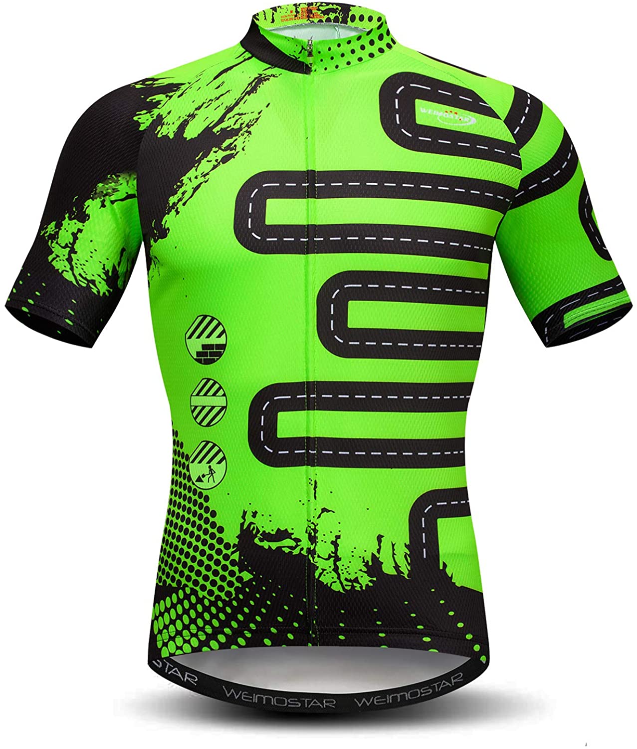 Men's Cycling Jersey Short Sleeve Bike Clothing Multicolored Diamond 