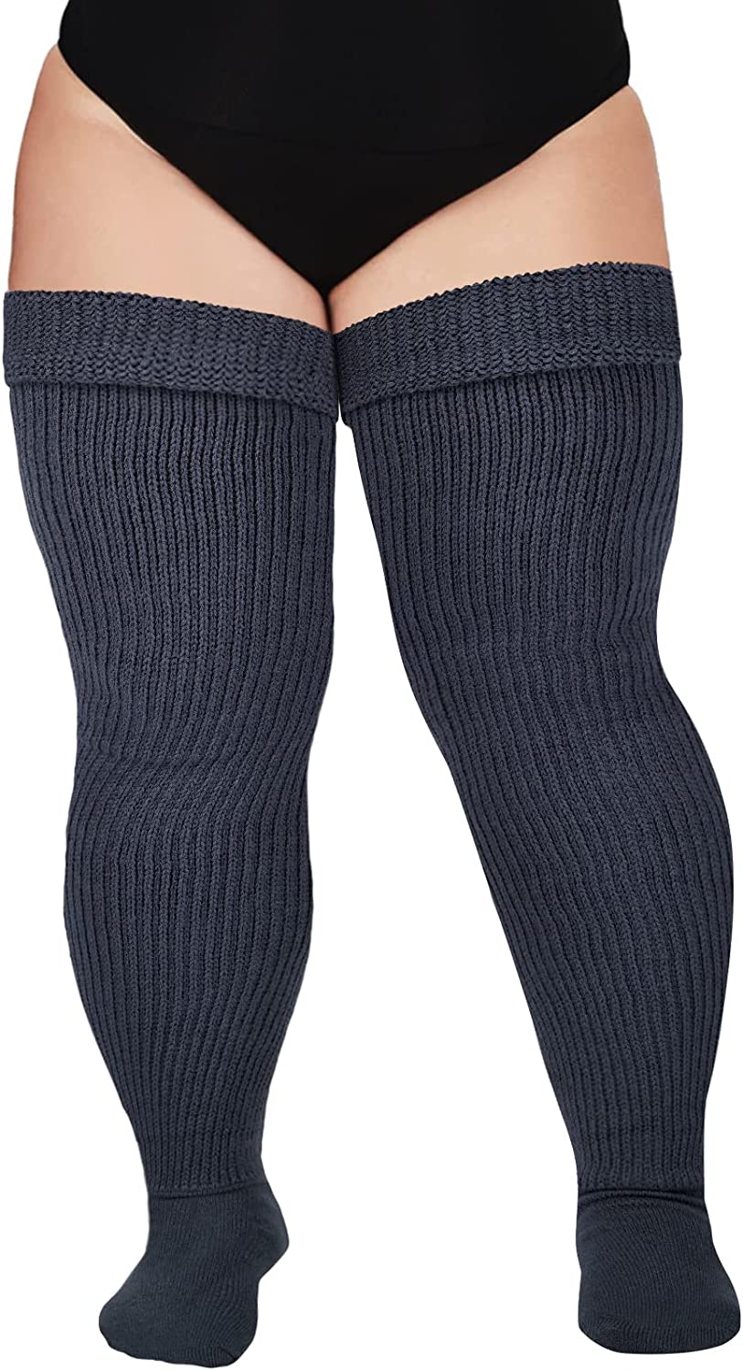 Wozhidaoke Thigh High Stockings Women Soild Plus Size Over Knee Cotton Socks  Extra Long Extra Thick Thigh Socks Tall Socks Stockings For Women 