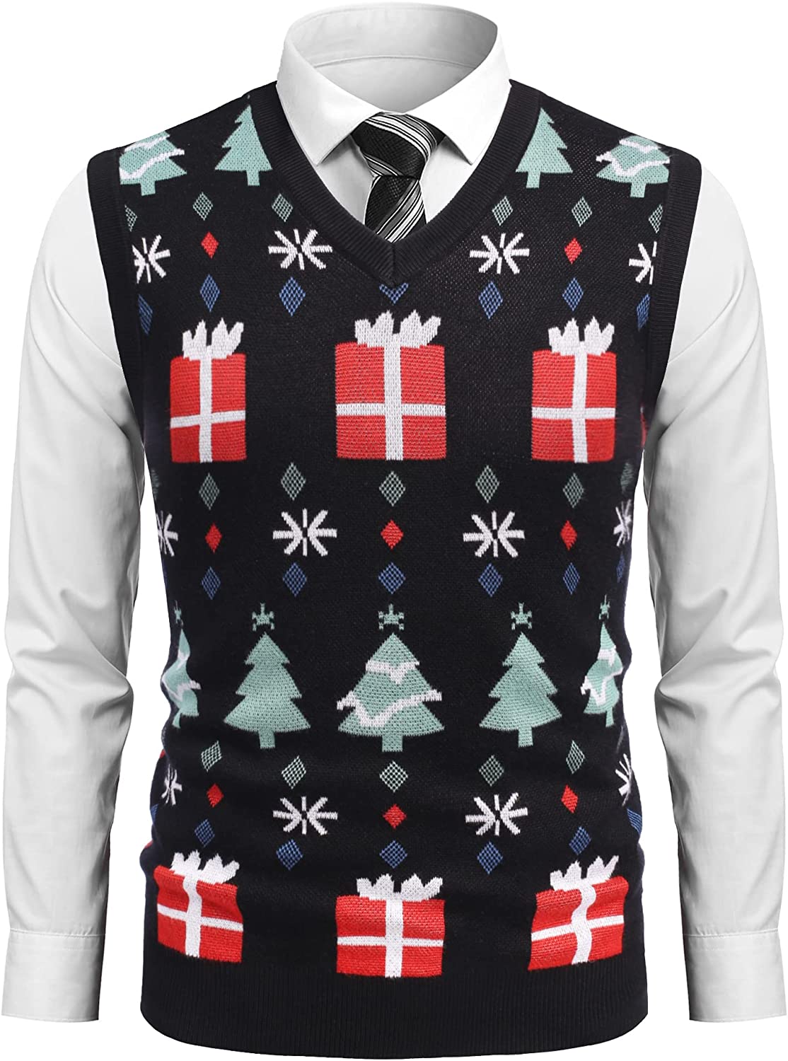 COOFANDY Men's Sleeveless Sweater Vest Lightweight V-Neck Solid