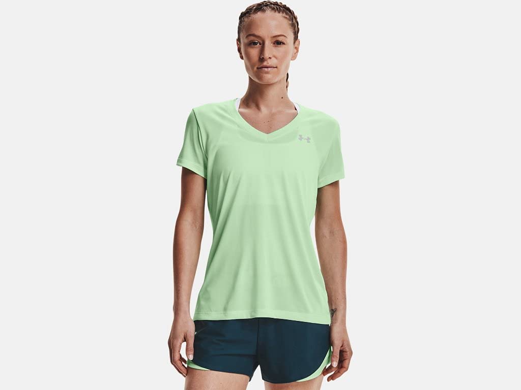 Under Armour Women's Tech V-Neck Twist Short-Sleeve T-Shirt Cerise