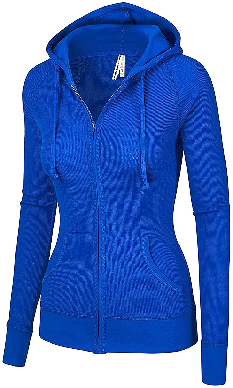 OLLIE ARNES Womens Thermal Long Hoodie Zip Up Jacket Sweater Tops 