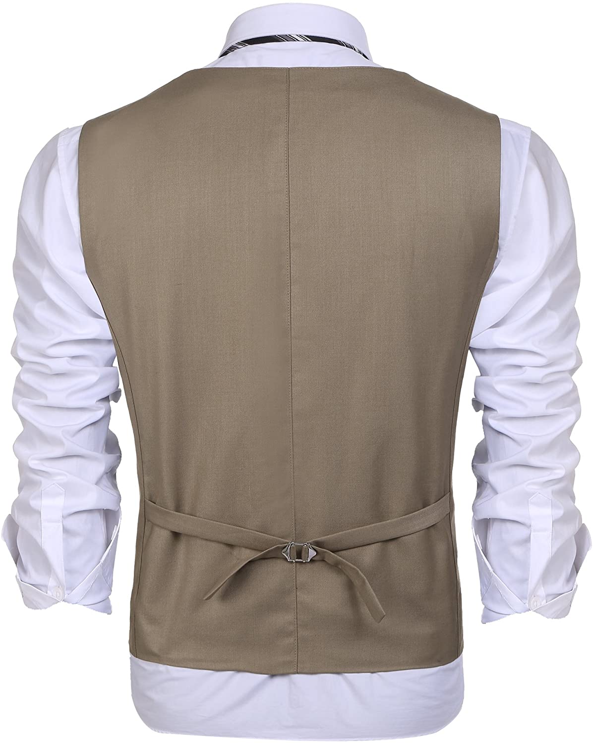 COOFANDY Men's Business Suit Vest Layered Plaid Dress Vest Waistcoat ...
