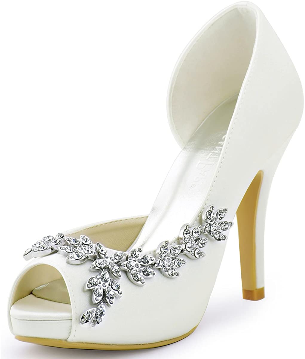 Свадебные туфли для невесты на высоком каблуке белые