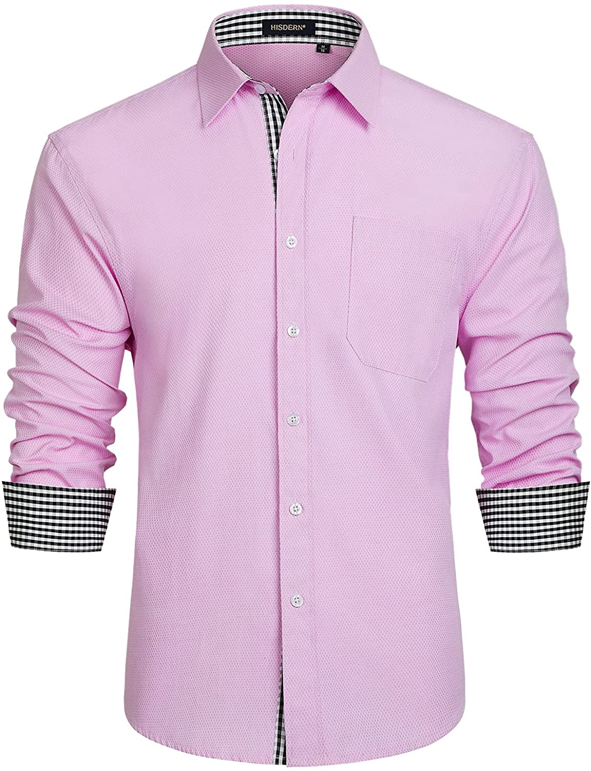 YONGM Mens Fashion Inner Contrast Button Down Shirts Dress