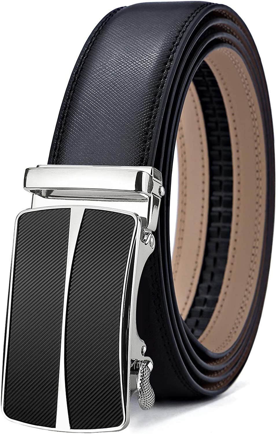 Mens Belt,Bulliant Slide Ratchet Belt for Men with Genuine Leather 1 3/8,Trim to Fit