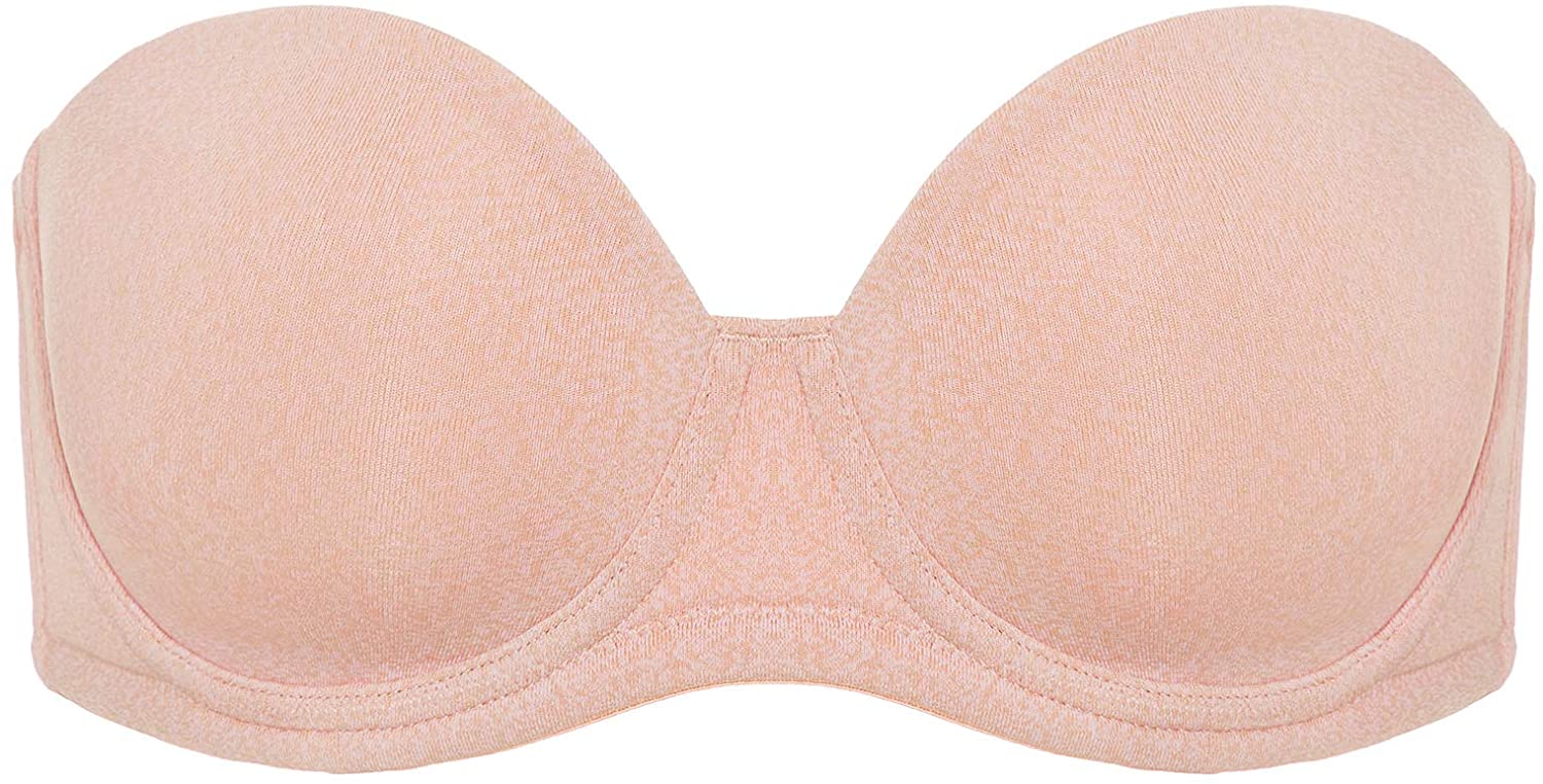 DELIMIRA Women's Underwire Contour Multiway Full Coverage Strapless Bra Plus  Size Apricot Pink 32B at  Women's Clothing store