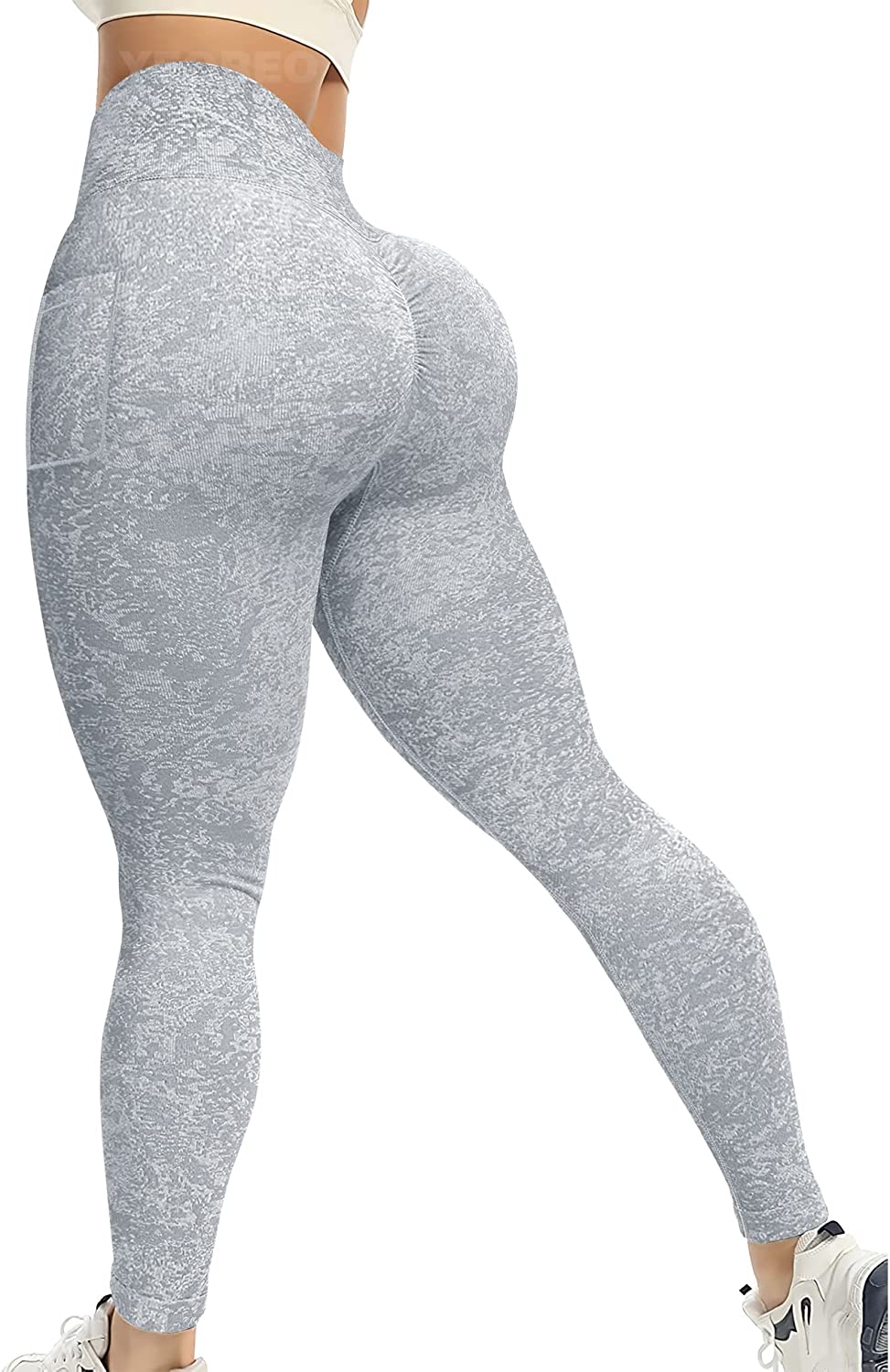Gubotare Womens Yoga Pants Womens Leggings-No See-Through High Waisted  Tummy Control Yoga Pants Workout Running Legging,Gray S