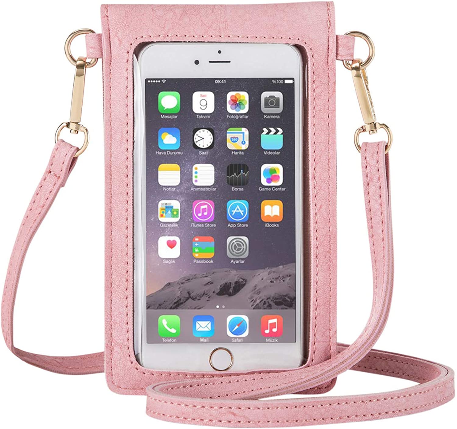 AnsTOP Small Crossbody Cell Phone Purse for Women - Clear Crossbody Bag for Women Mini Phone Pouch Purse