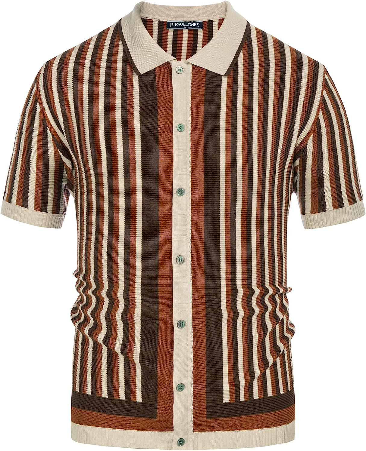 Pj Paul Jones Mens Striped Polo Shirts Breathable Knit Shirt 70s Vintage Shirt Ebay 8674