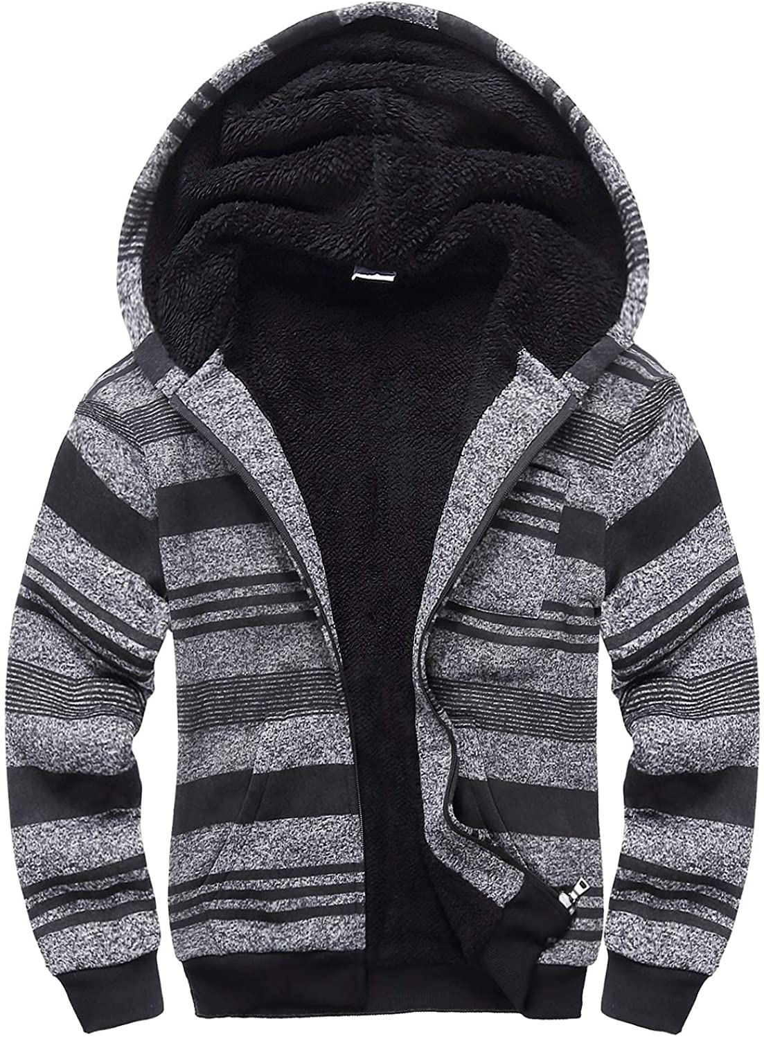 SWISSWELL Boys Hoodie Sherpa Fleece Lined Jacket Soft Warm Zipper Sweatshirt Outerwear 