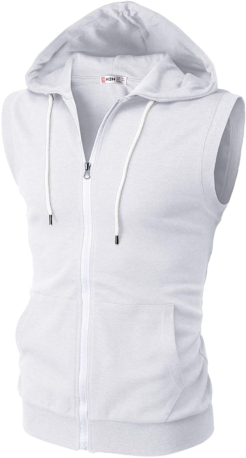 H2H Mens Casual Slim Fit Hoodie Zip-Up Long Sleeve Active Jersey Jackets  (KMOHOL019) 