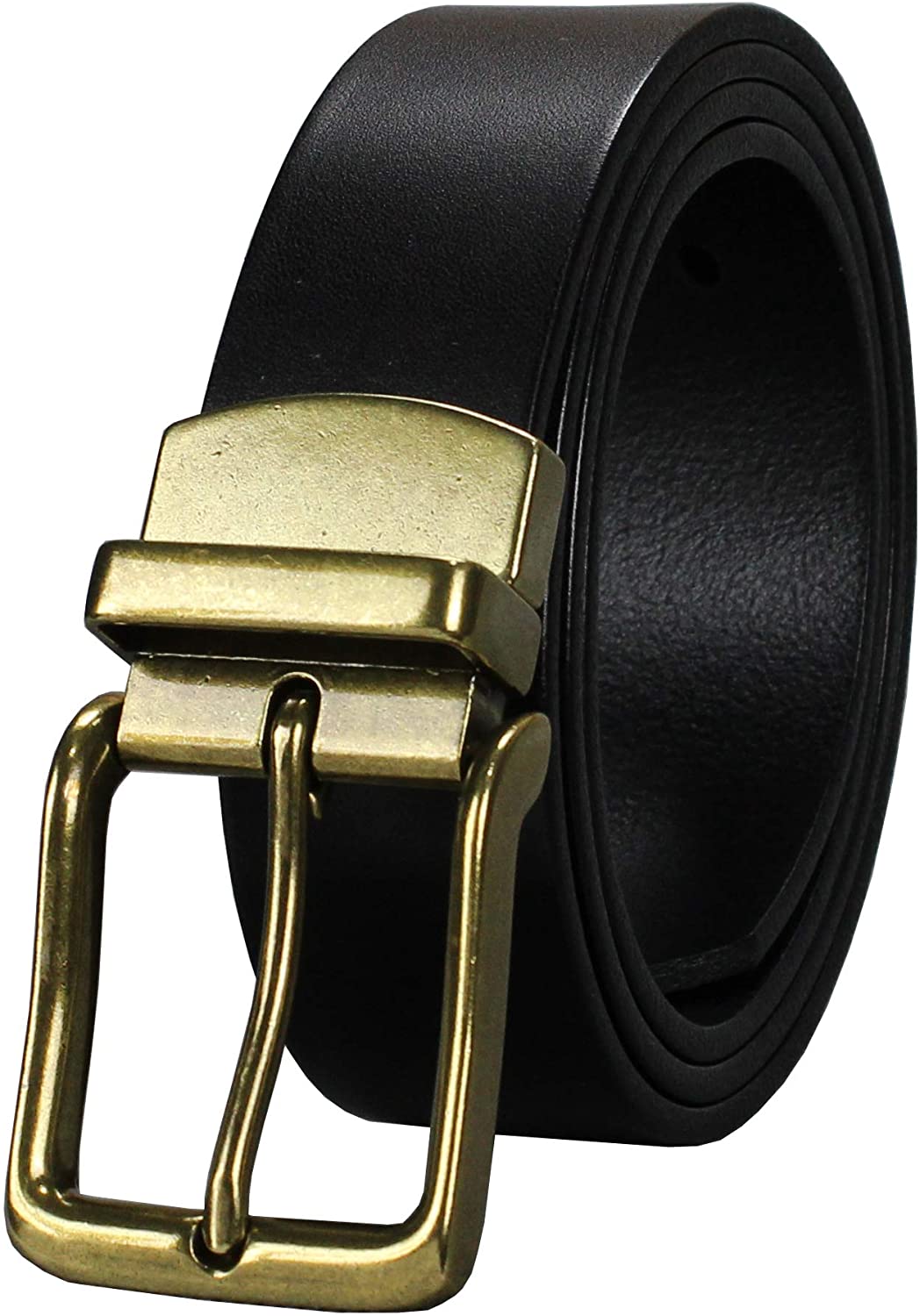 Bullko Mens Dress Belt Classic Casual 1.25 Wide Genuine Leather