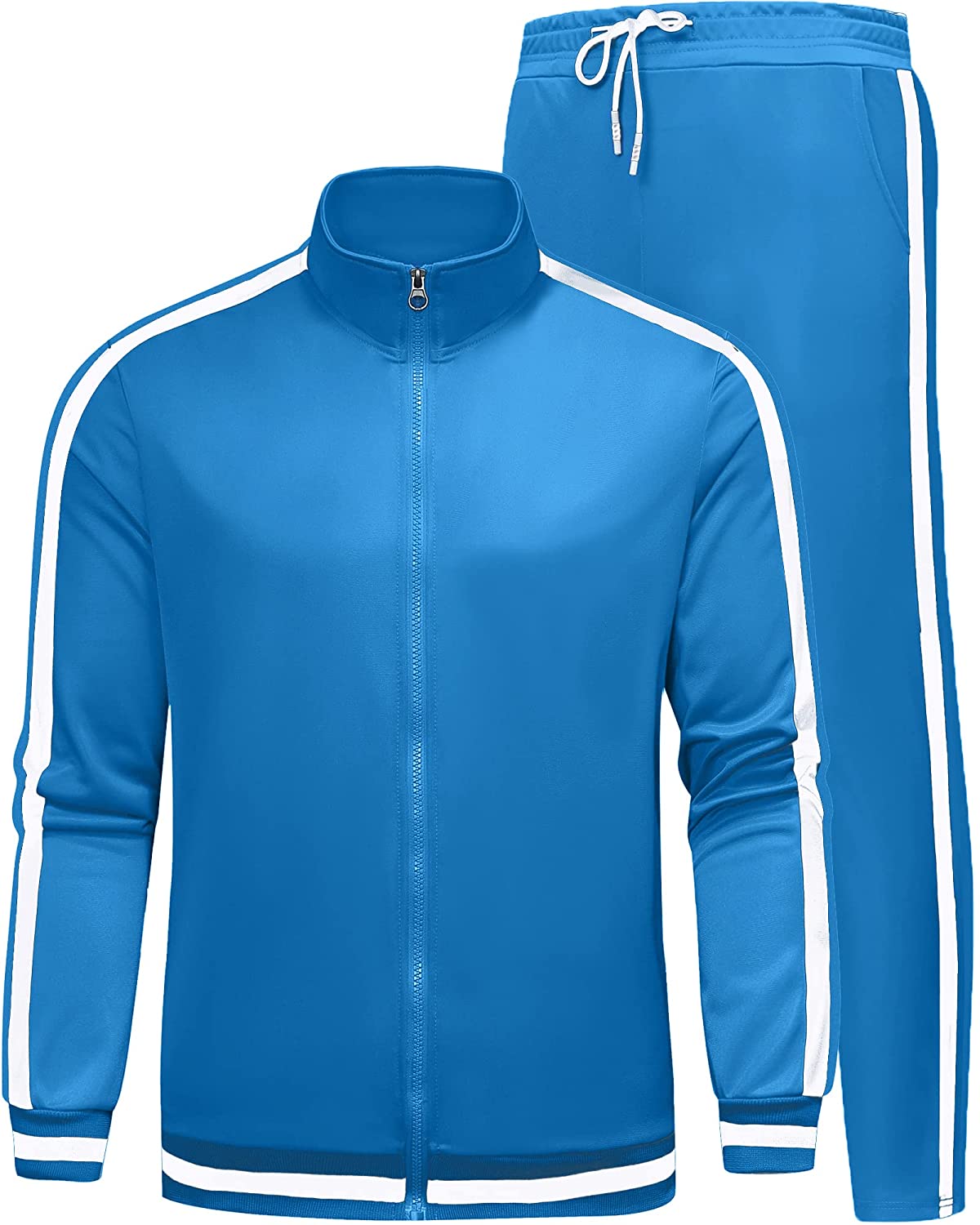 MACHLAB Men's Activewear Full Zip Warm Tracksuit Sports Set Casual Sweat Suit 