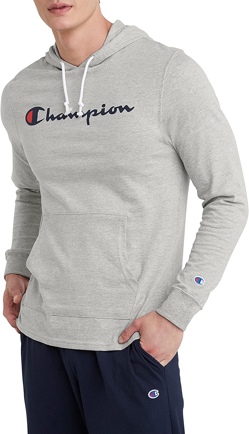 Champion Men's Hooded Long-Sleeve Tee Shirt for Men, Cotton Men's T-Shirt  Hoodie
