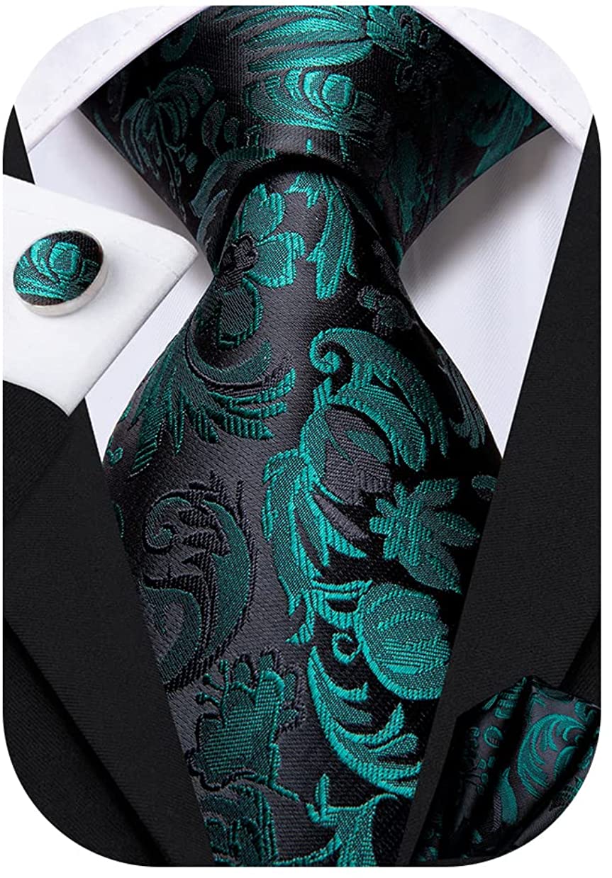 Dubulle Mens Tie Set Solid Paisley Necktie for Men Pocket Square ...