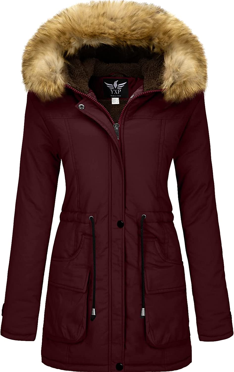 YXP Women's Winter Thicken Military Parka Jacket Warm Fleece Cotton Coat  with Fur Hood : : Clothing, Shoes & Accessories