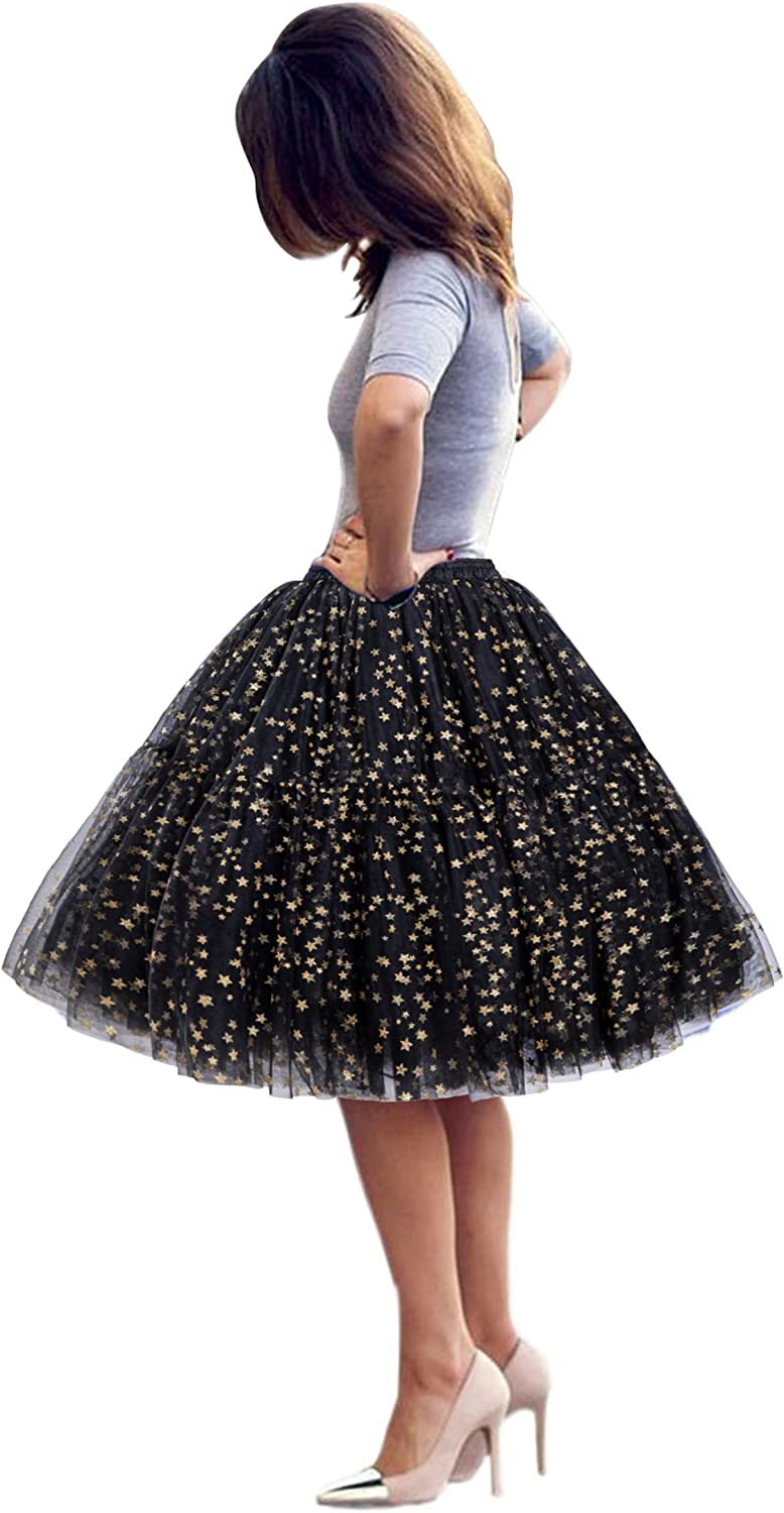 Tulle Skirt for Women Skirts Midi Length Tulle Skirt A-Line Knee Length  Skirt High Waist Princess Skirt