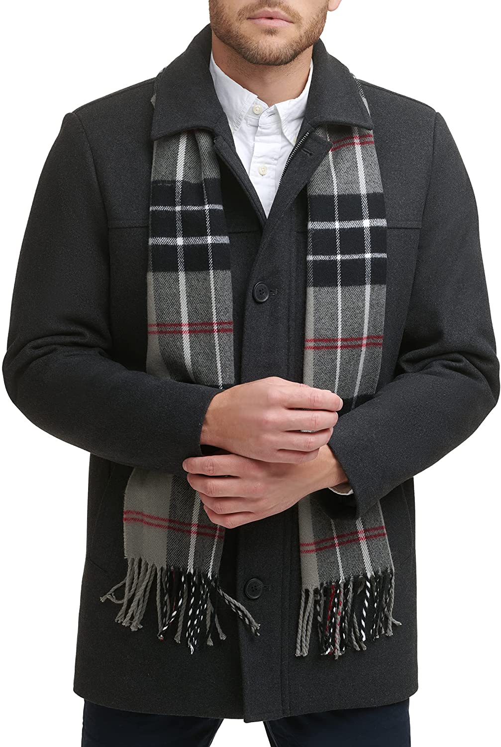 Dockers Men's Weston Wool Blend Scarf Coat