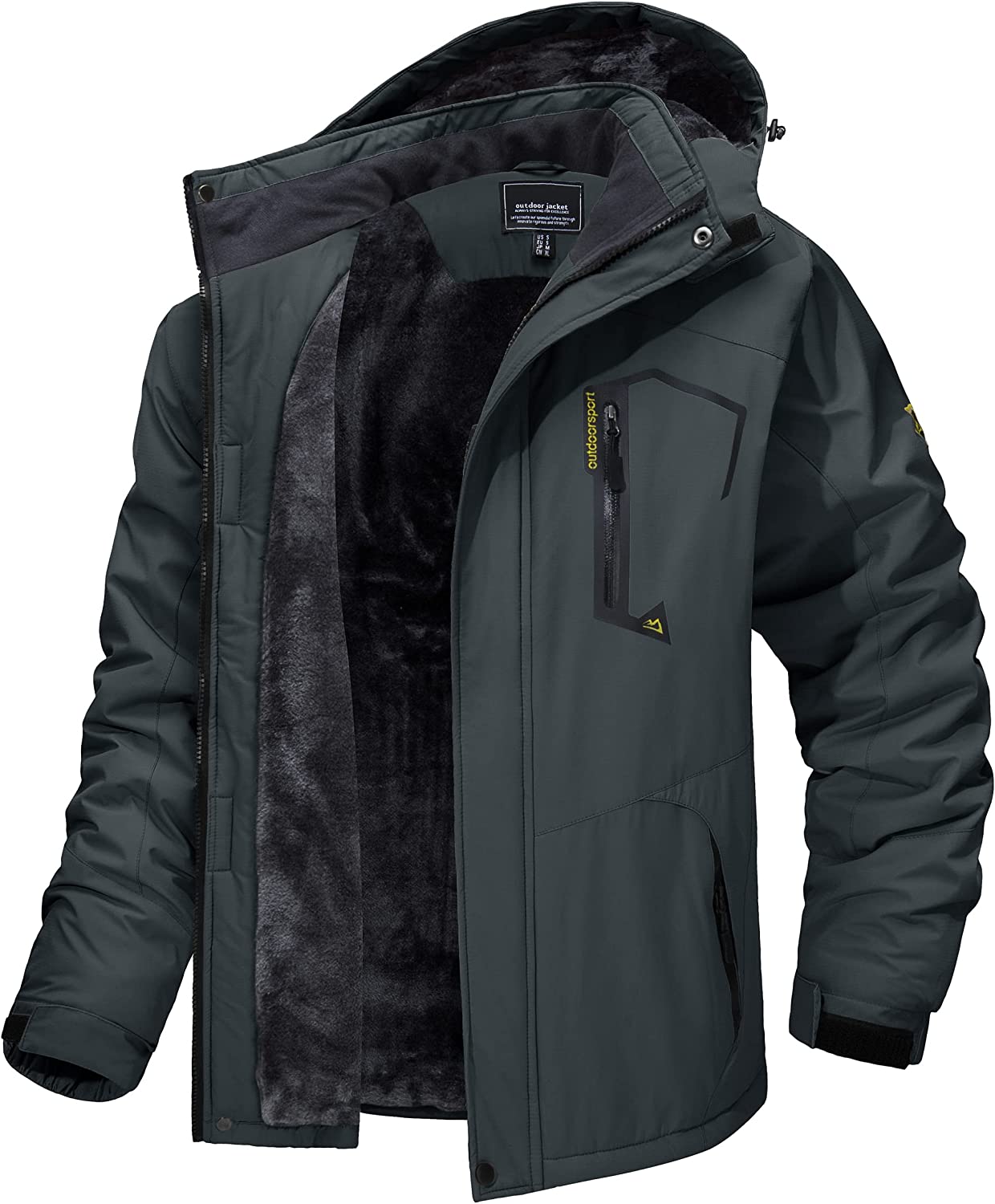 TACVASEN Men's Winter Jacket with Hood Water Repellent Windproof Fleece  Parka Coat Black, S : : Clothing, Shoes & Accessories