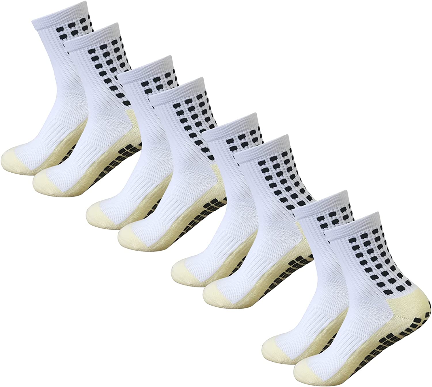 Yufree Men's Soccer Socks Anti Slip Non Slip Grip Pads for Football  Basketball S