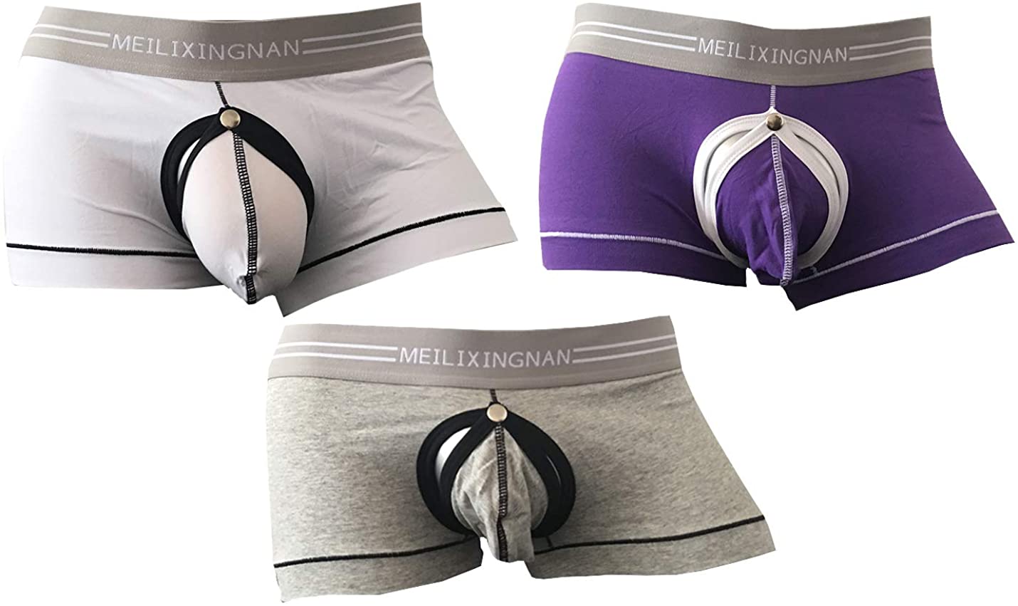 Iyunyi Men S Boxer Briefs Bulge Pouch Front Open Underwear Pack Of 3 Ebay