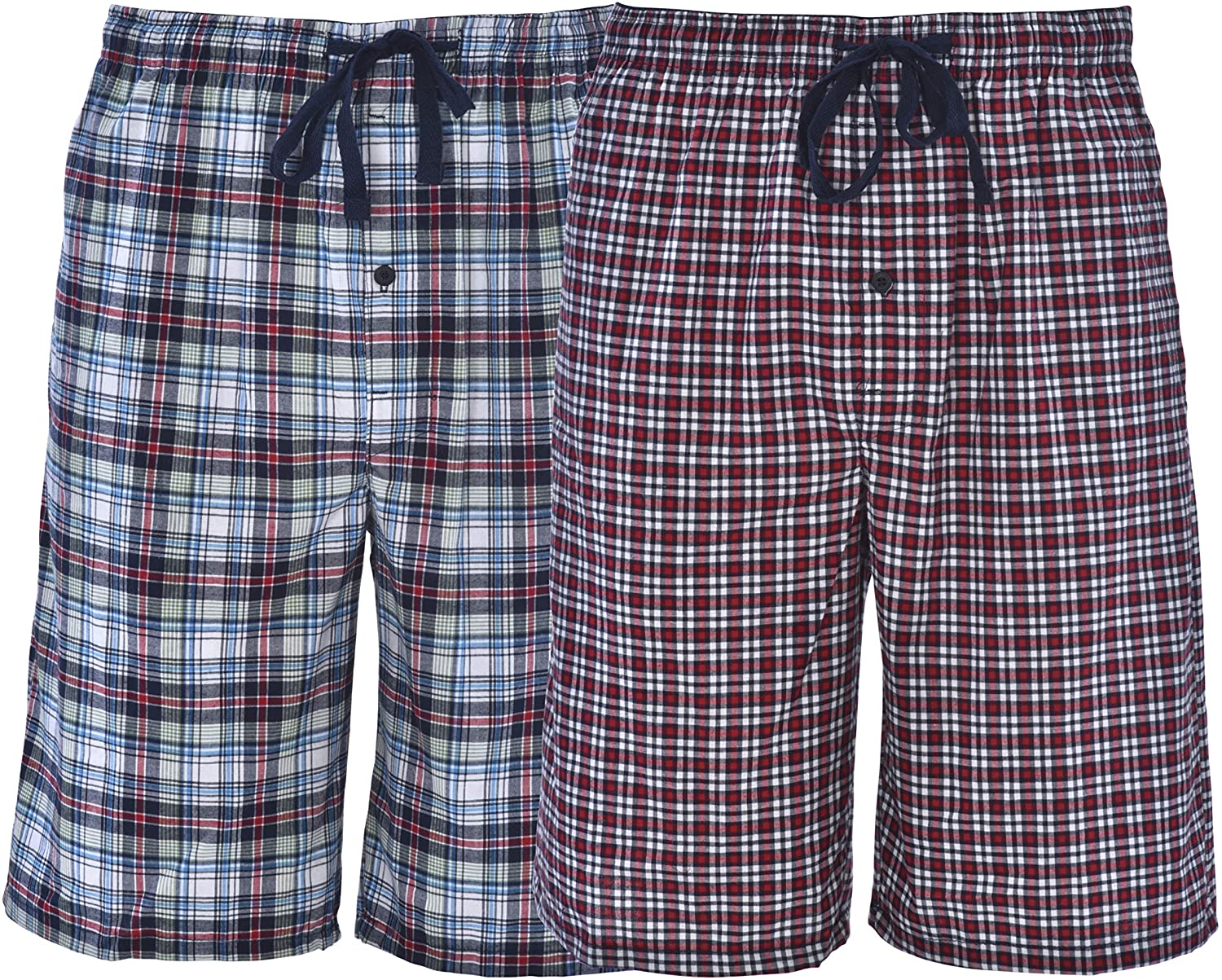 Hanes Men's Woven Plaid Shorts 2-Pack 