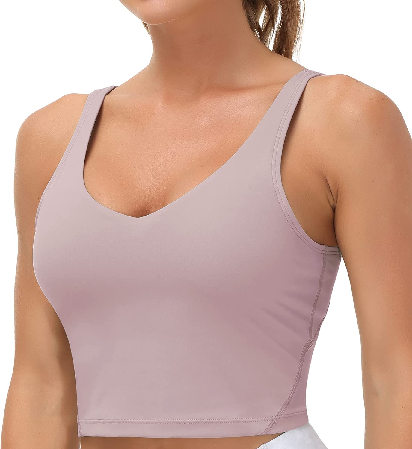 GYM RAINBOW Sports Bras for Women Padded Tank Tops Sleeveless Workout Crop  Tops with Built in Bra(#2 Jasmine Green,X-Small) at  Women's Clothing  store