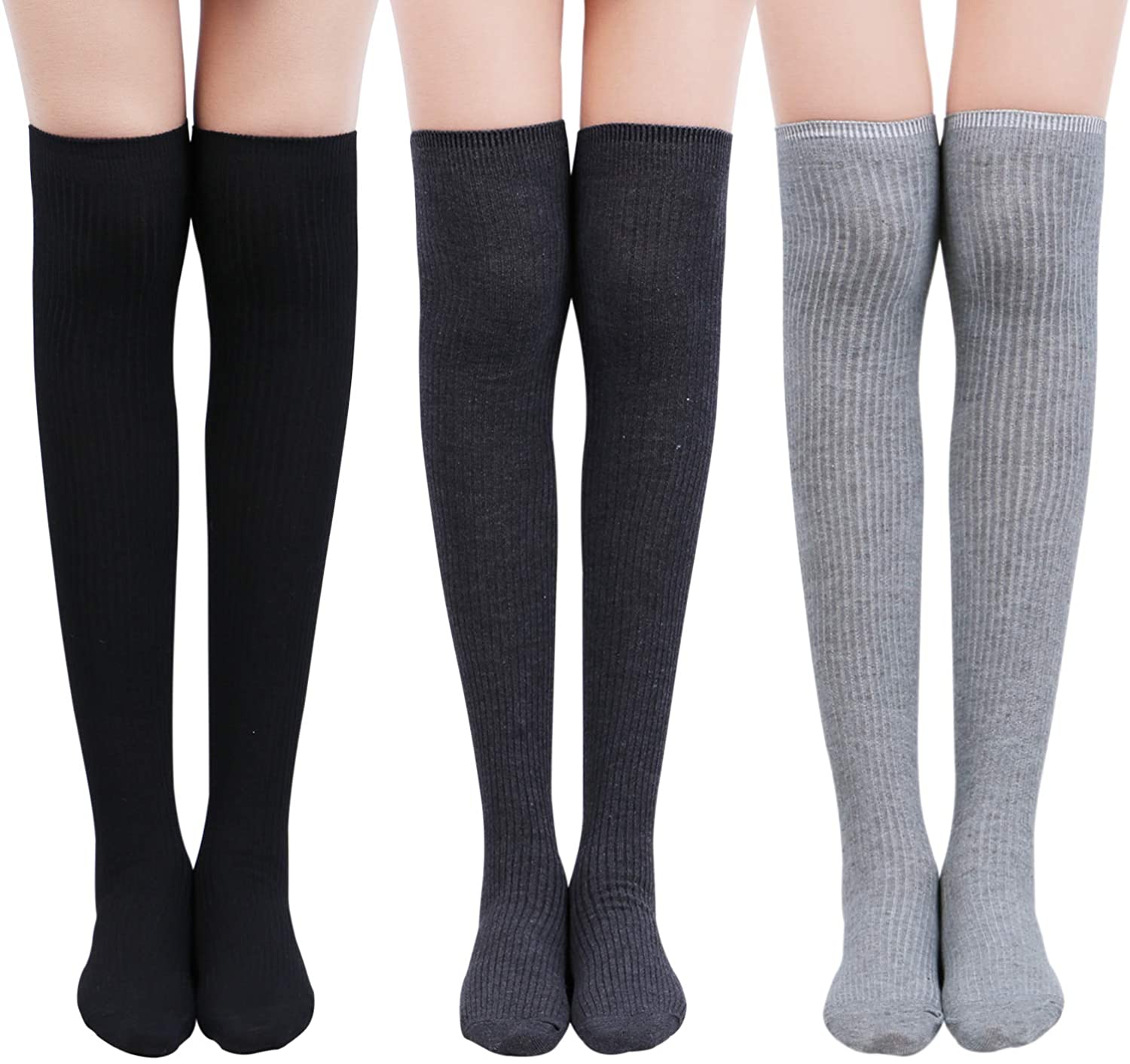 Chalier Womens Long Socks Striped Thigh High Socks Cotton Over the Knee  Socks Boot Stockings Leg Warmers : : Clothing, Shoes & Accessories