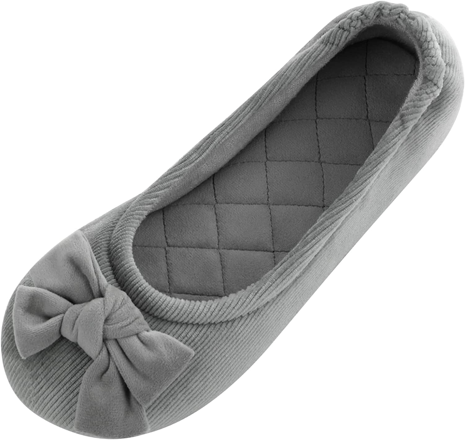 Womens Ballet Indoor Slippers with Bow | Foldable Lightweight Travel Slippers | eBay