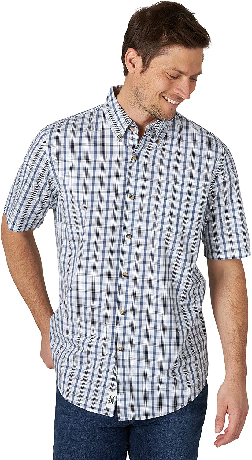 wrangler authentics short sleeve classic plaid shirt