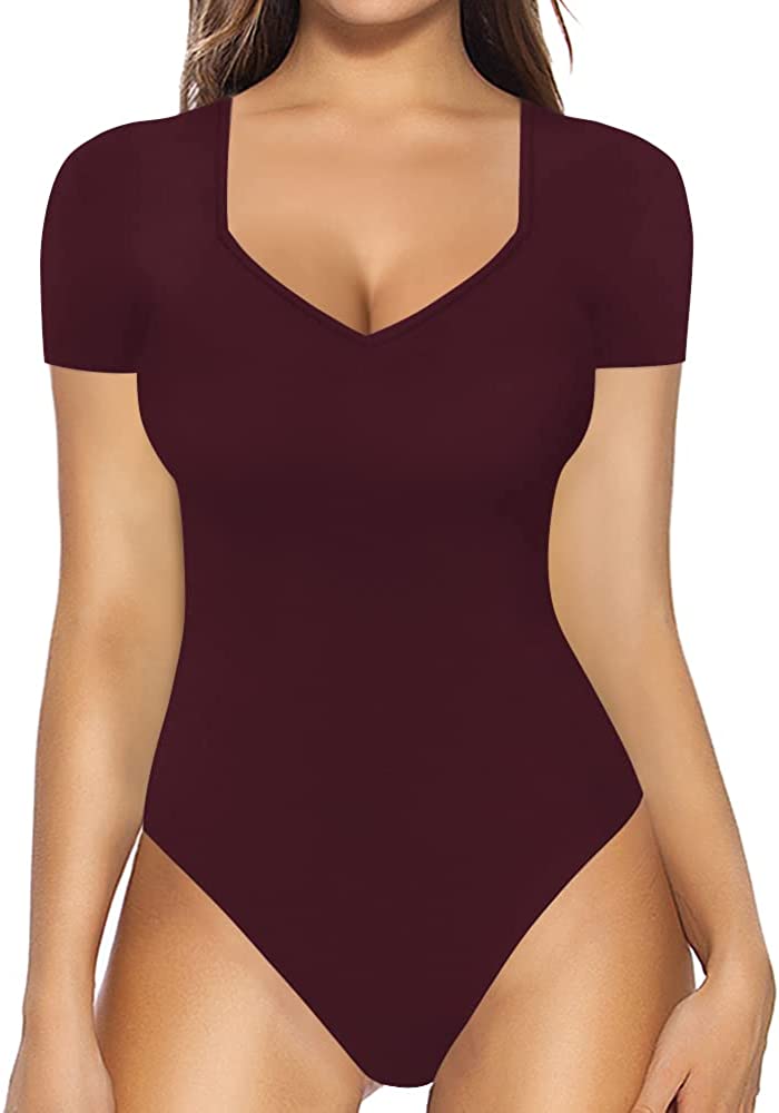 Short Sleeve Sweetheart Bodysuit for Women