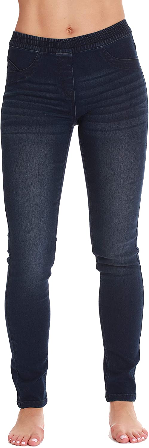 Denim Jeggings for Women with Pockets Comfortable Stretch Jeans
