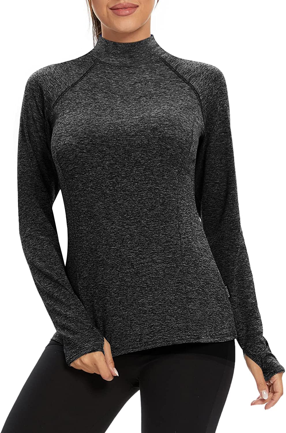 thumbnail 23  - Soneven Women Fleece Thermal Long Sleeve Running Shirt Workout Tops Moisture Wic