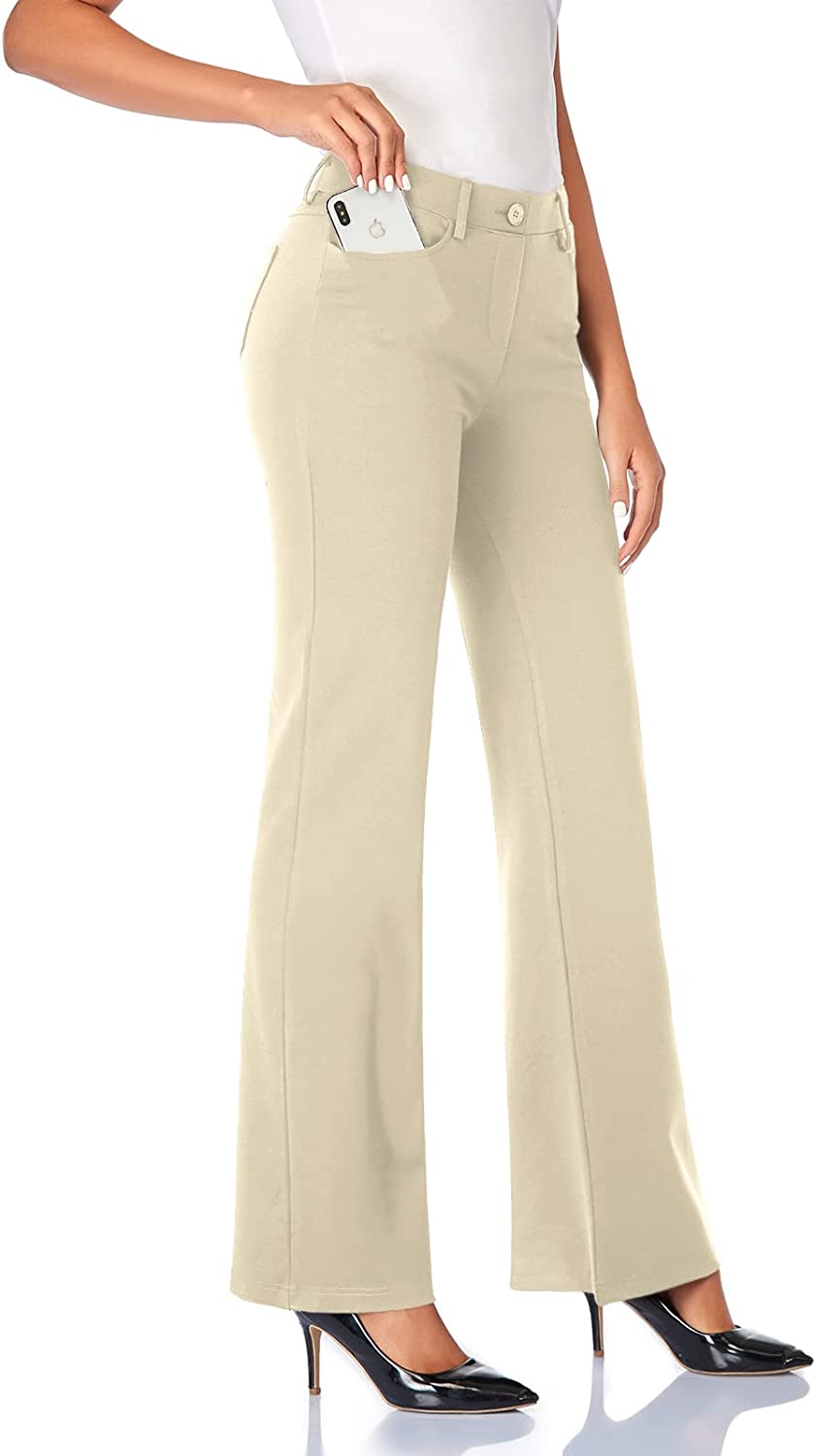 Tapata Women's 28''/30''/32''/34'' Stretchy Straight Leg Dress Pants with  Pockets Tall, Petite, Long, Regular for Work Business