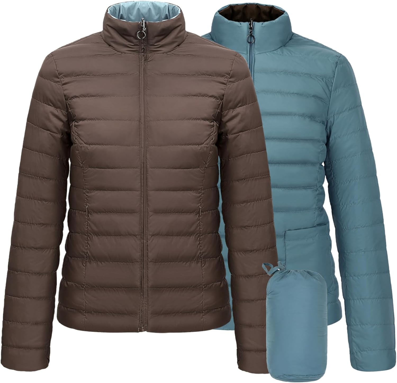 ELEZAY Women's Reversible Puffer Jacket Packable Lightweight Down Quilted  Jacket